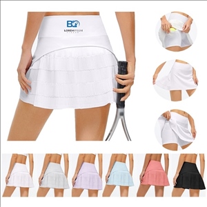 Pleated High Waist Tennis Skirt With Pocket